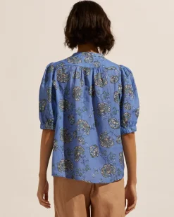 zoe kratzmann Tops|Virtue Top-Azure Botanic